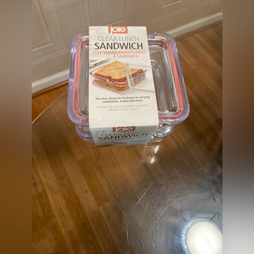 Joie Set Of 2 Sandwich And Snack On The Go Container Clear Brand New
